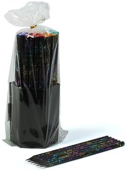 Карандаш чернографитный твёрдость HB, корпус чёрный с рисунком, заточенный, со стразой из акрила, МИКС