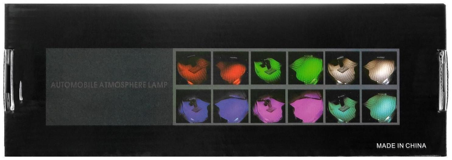 Подсветка салона 12 LED-5050, 22 см, пульт, светомузыка, мультисвет RGB, 4 шт