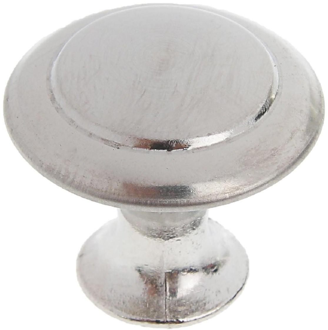 Ручка кнопка ТУНДРА, d=23 мм, цвет матовый никель