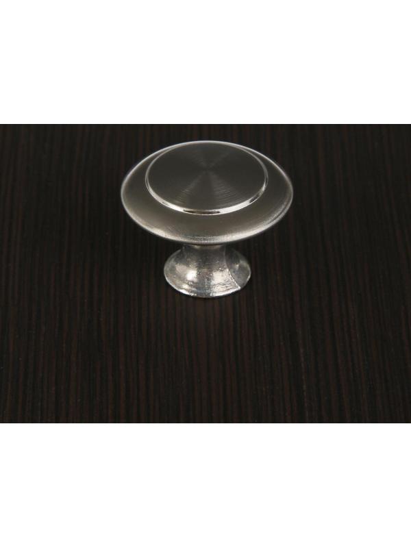 Ручка кнопка ТУНДРА, d=28 мм, цвет матовый никель