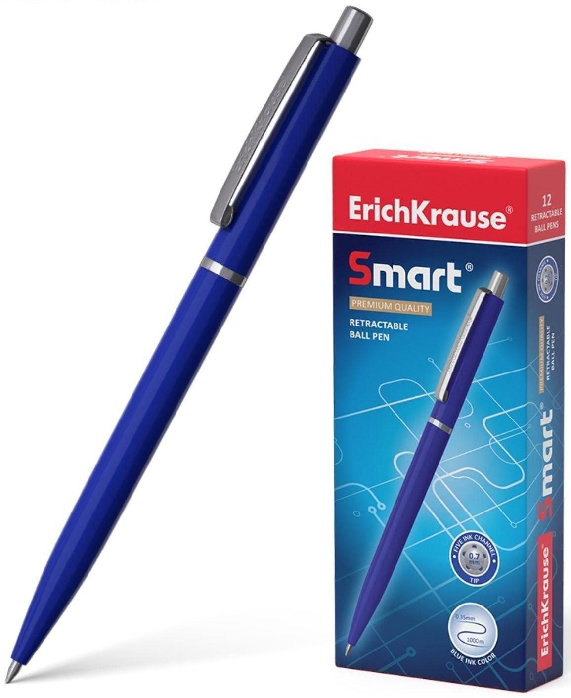 Ручка шариковая автоматическая Smart, узел 0.7 мм, под логотип, чернила синие, длина линии письма 1000 метров