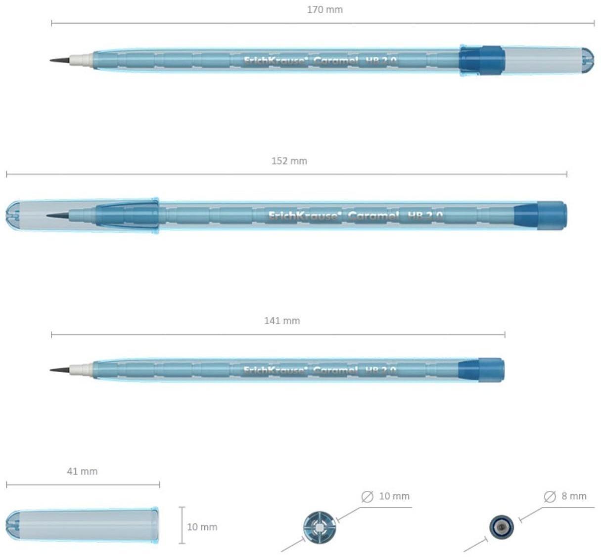 Карандаш сегментный НВ, 1.5 мм, ErichKrause Caramel, микс