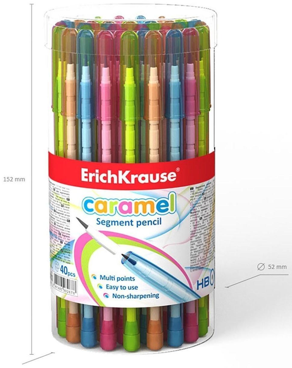 Карандаш сегментный НВ, 1.5 мм, ErichKrause Caramel, микс
