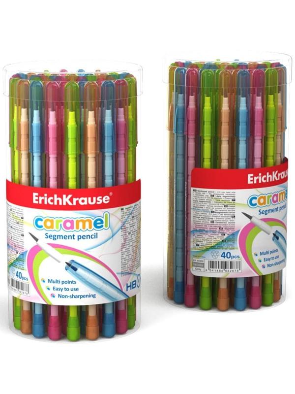 Карандаш сегментный НВ, 1.5 мм, ErichKrause Caramel, микс