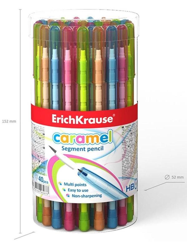 Карандаш сегментный НВ, 1.5 мм, ErichKrause Caramel, микс
