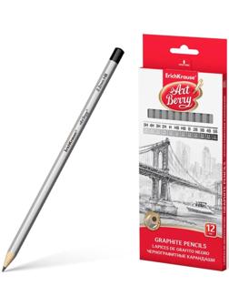 Набор карандашей чернографитных разной твердости 12 штук ErichKrause