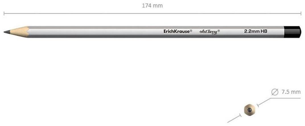 Набор карандашей чернографитных разной твердости 3 штуки Erich Krause, в наборе: Н, НВ, В, в блистере