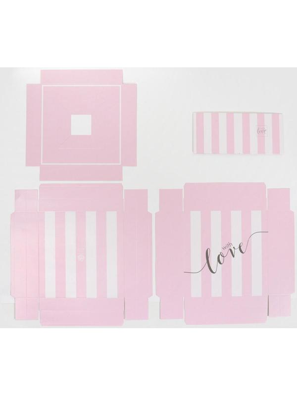 Коробка для цветов с вазой и PVC-окнами «With Love», складная, 23 × 30 × 23 см