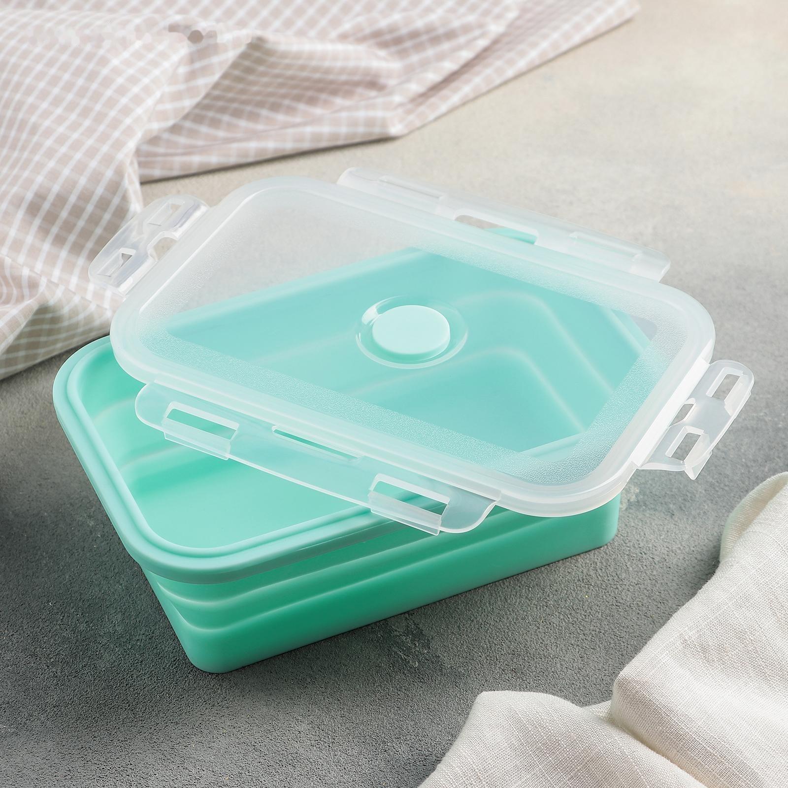 Контейнер складной «Коста», 1 л, 17,8×11,5×6,5 см, с крышкой, цвет МИКС