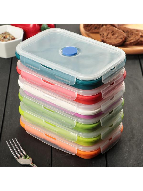 Контейнер складной «Коста», 1 л, 17,8×11,5×6,5 см, с крышкой, цвет МИКС