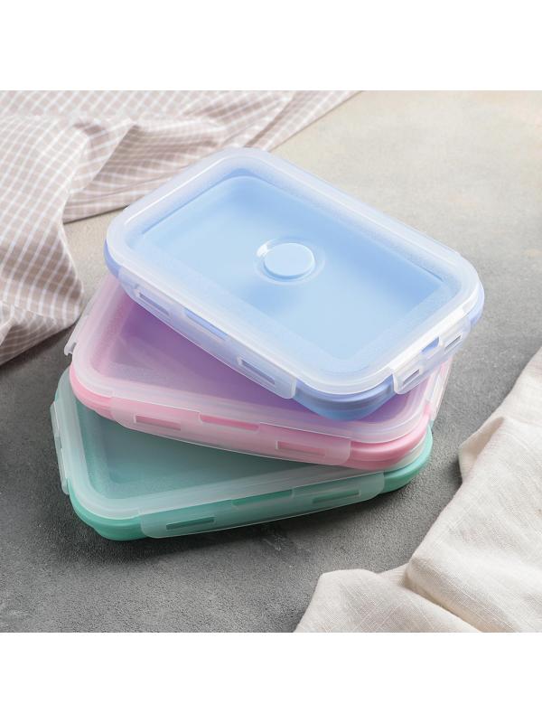 Контейнер складной «Коста», 1 л, 17,8×11,5×6,5 см, с крышкой, цвет МИКС