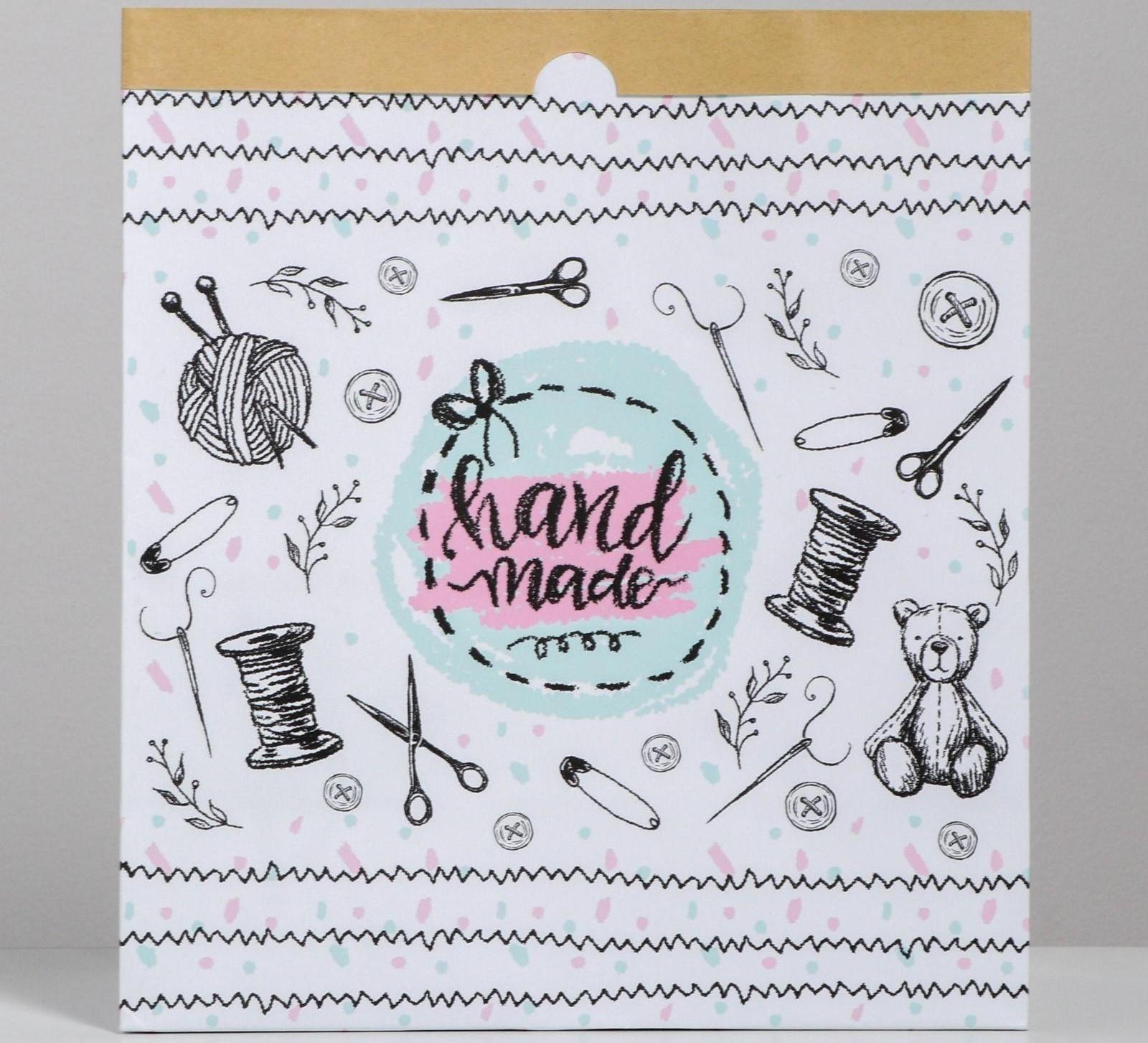 Пакет крафтовый «Hand made», 32 х 36 х 16 см