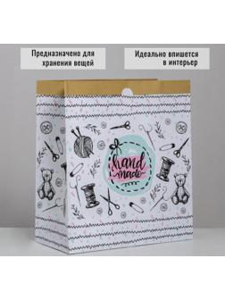 Пакет крафтовый «Hand made», 32 х 36 х 16 см