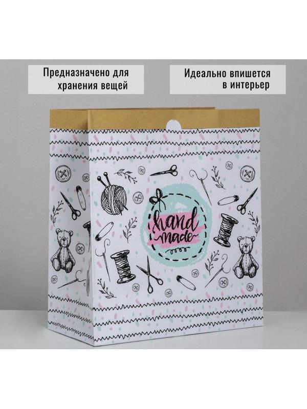 Пакет крафтовый «Hand made», 32 х 36 х 16 см