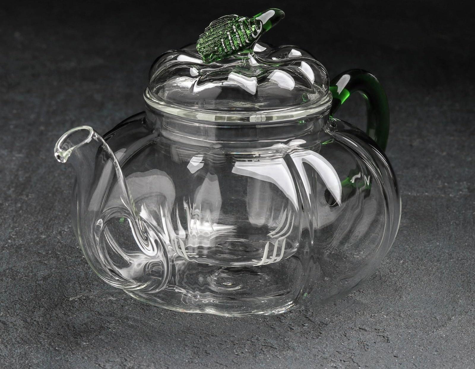 Чайник стеклянный заварочный «Грин», 700 мл, стеклянное сито