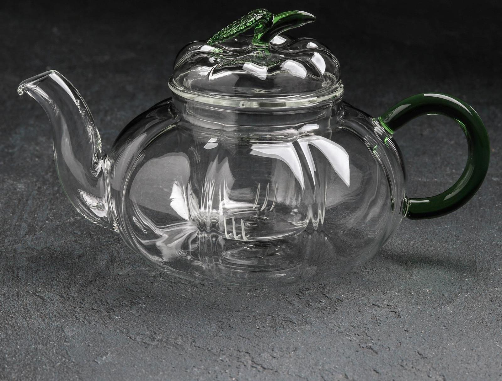 Чайник стеклянный заварочный «Грин», 700 мл, стеклянное сито