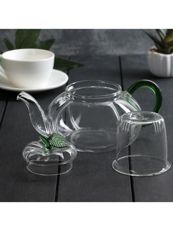 Чайник стеклянный заварочный «Грин», 700 мл, стеклянное сито