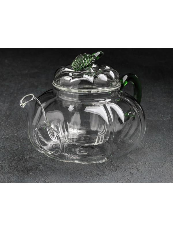 Чайник стеклянный заварочный «Грин», 700 мл, стеклянное сито