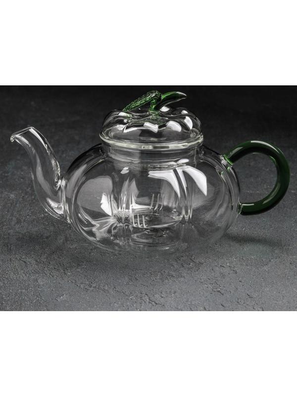 Чайник стеклянный заварочный «Грин», 700 мл, стеклянное сито