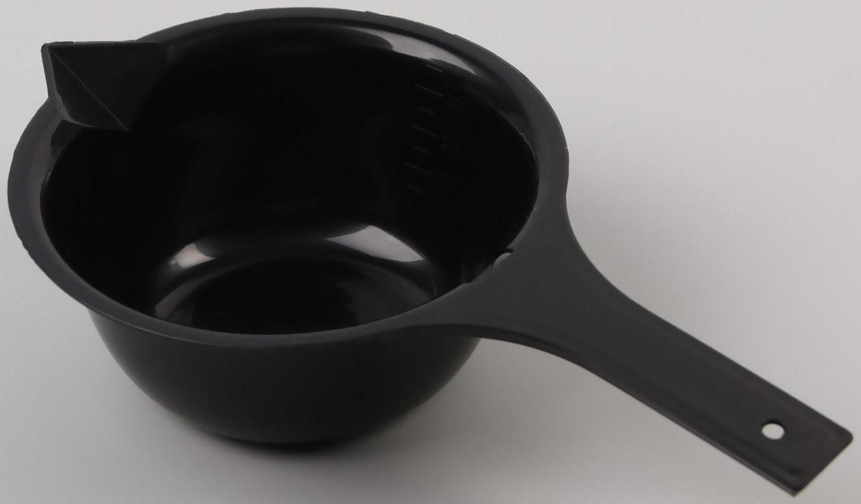 Чаша для окрашивания, с удлинённой ручкой, 300 мл, d = 12 см, цвет чёрный