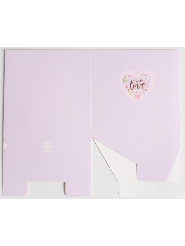 Коробка для цветов с PVC крышкой «С Любовью», 12 × 12 × 12 см