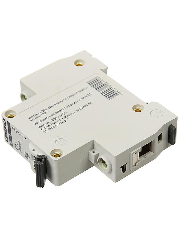 Выключатель автоматический IEK GENERICA ВА47-29, 1п, 25 А, 4.5 кА, хар-ка С