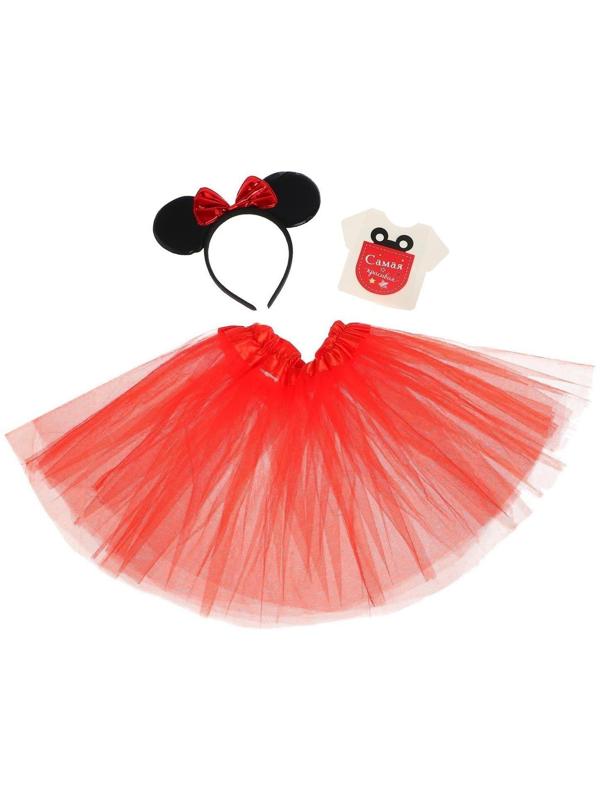 Карнавальный костюм «Самая красивая» ободок с ушками, юбка, термонаклейка