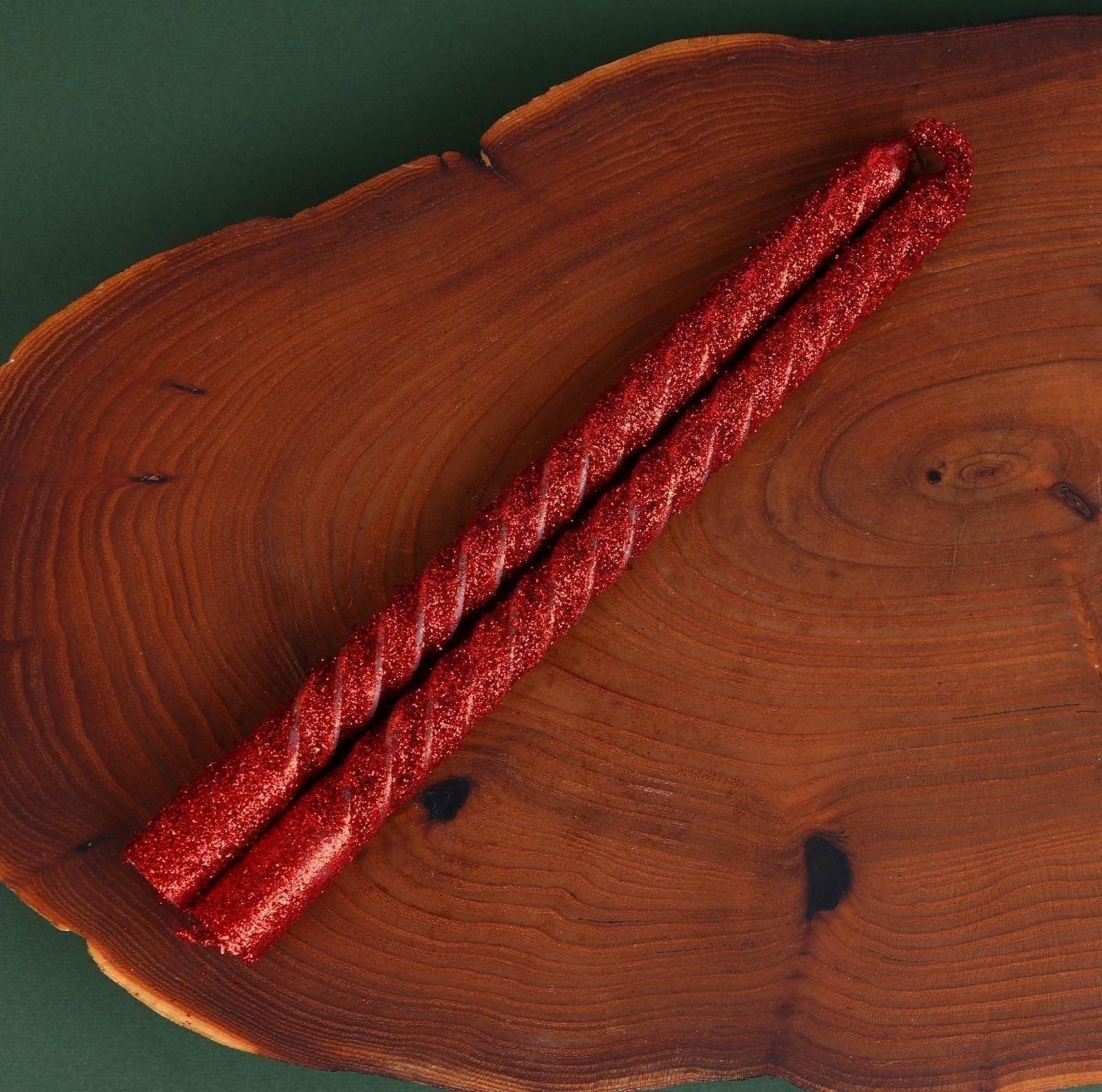 Новогодние витые свечи с декором «Чудес в Новом году!», набор