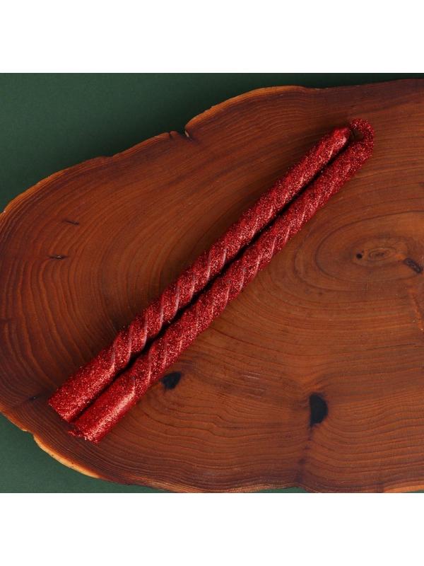 Новогодние витые свечи с декором «Чудес в Новом году!», набор