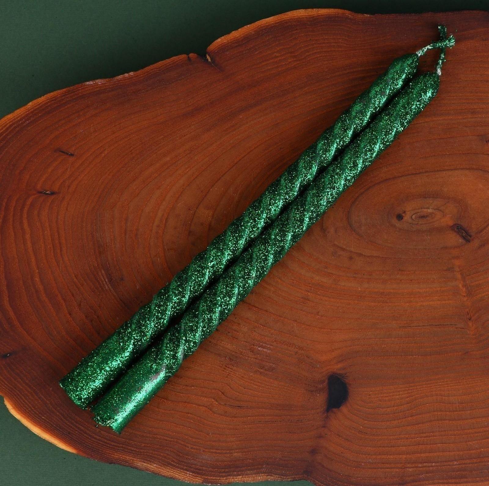 Новогодние витые свечи с декором «С Новым годом!», набор