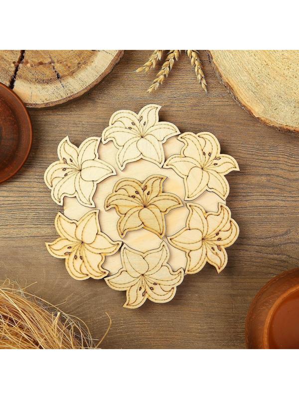 Подставка под горячее «Лилии», D=20 см, можжевельник