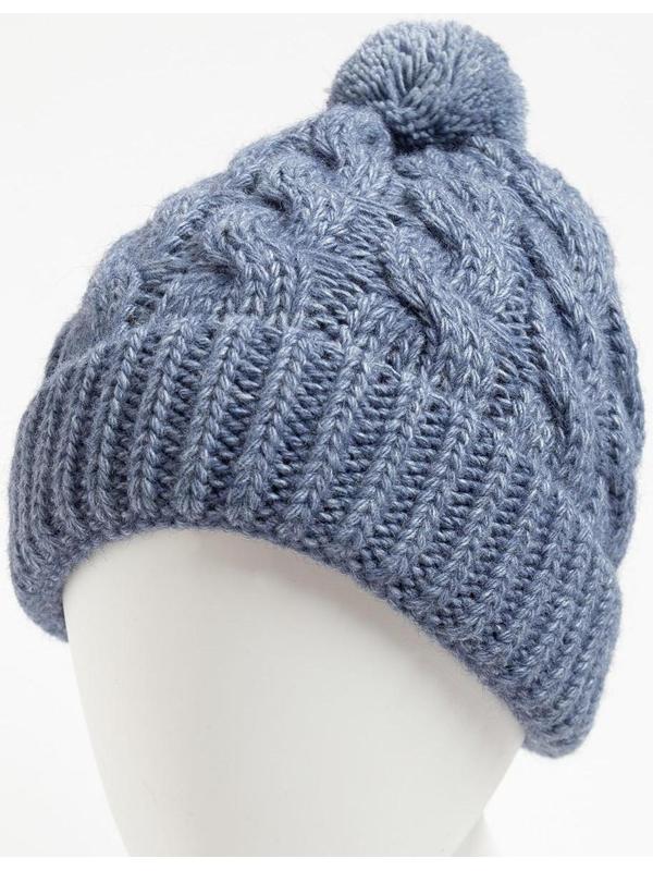 Шапка женская , цвет джинс, размер 56-58
