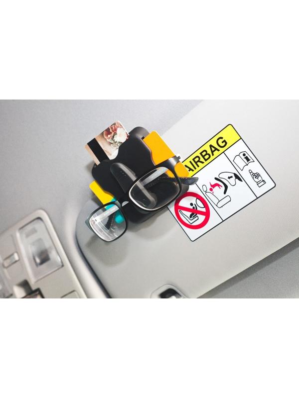 Держатель очков и визиток на солнцезащитный козырек, черный