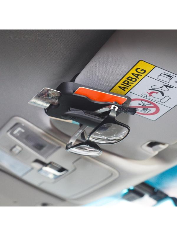 Держатель очков и визиток на солнцезащитный козырек, черный