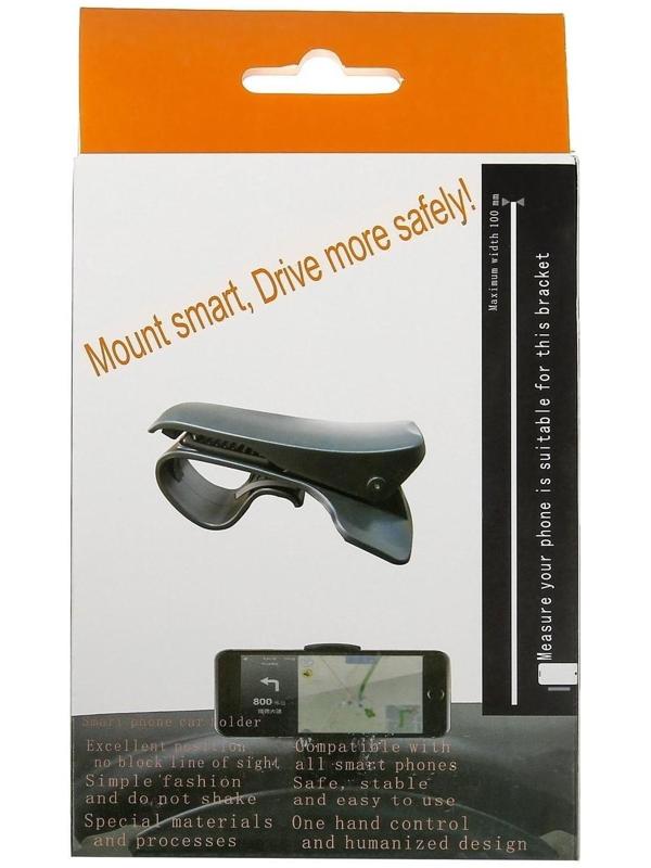 Держатель телефона, прищепка на панель приборов, черный