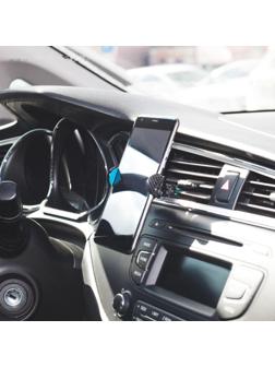 Держатель в дефлектор раздвижной 60 мм - 95 мм на прищепке, синий