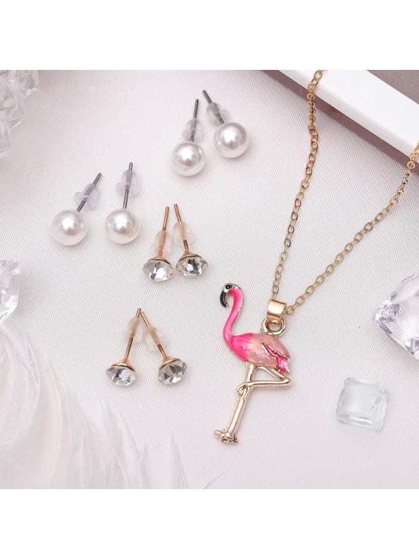 Гарнитур 5 предметов: 4 пары пуссет,кулон 