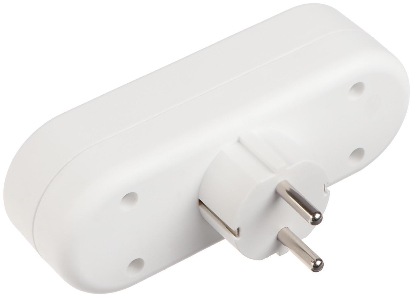 Тройник электрический REXANT, 16 А, с з/к, линейный, белый