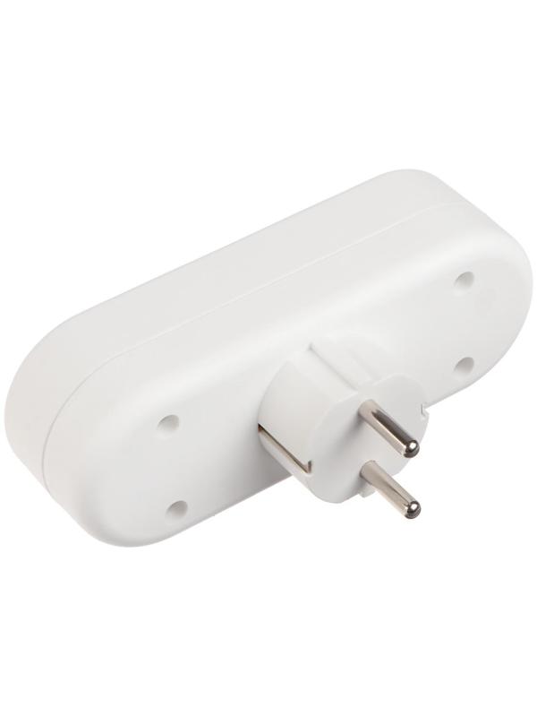 Тройник электрический REXANT, 16 А, с з/к, линейный, белый