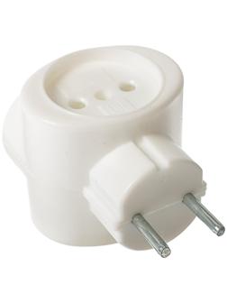 Тройник электрический REXANT, 6 А, без з/к, биметалл, белый