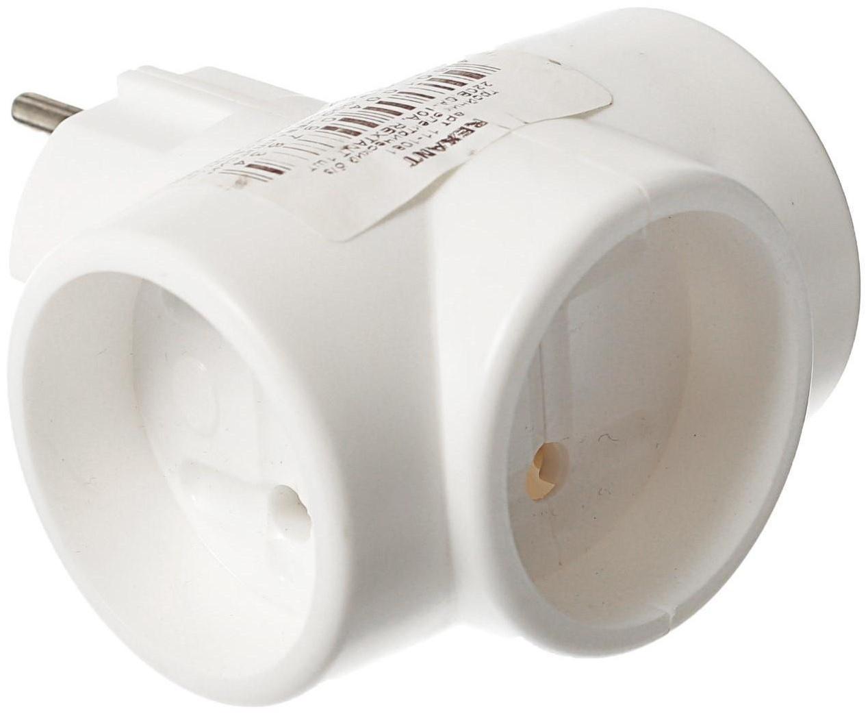 Тройник электрический REXANT, 6-10 A, без з/к, белый