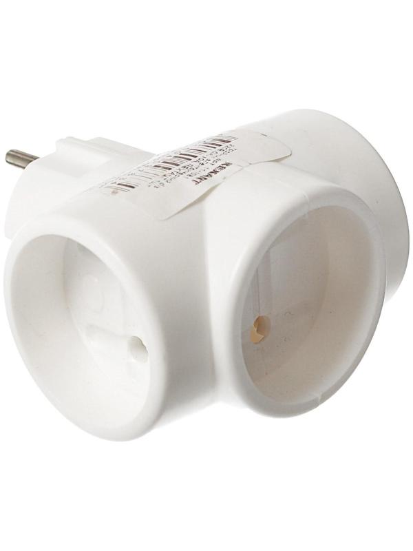 Тройник электрический REXANT, 6-10 A, без з/к, белый