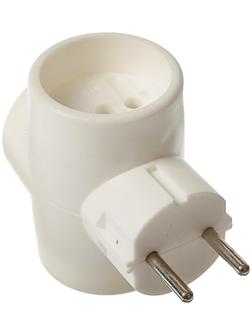 ЕвроТройник электрический REXANT, без з/к, 220 В, 6 A, белый