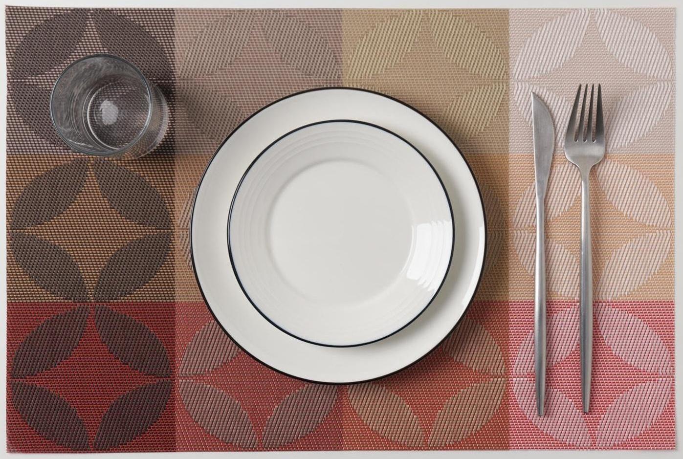 Салфетка сервировочная на стол «Пики», 45×30 см, цвет красный