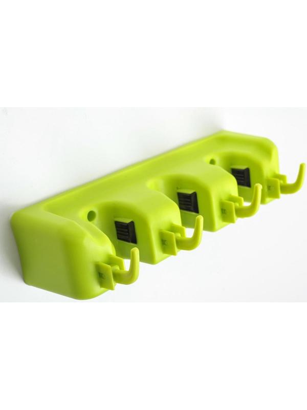 Держатель для уборочного инвентаря с крючками, 26×6×9 см, цвет МИКС