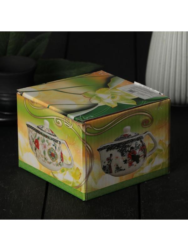 Чайник керамический заварочный «Лотос», 200 мл, с металлическим ситом, цвет красный