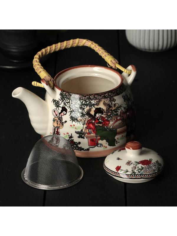 Чайник керамический заварочный «Беседа», 600 мл, с металлическим ситом