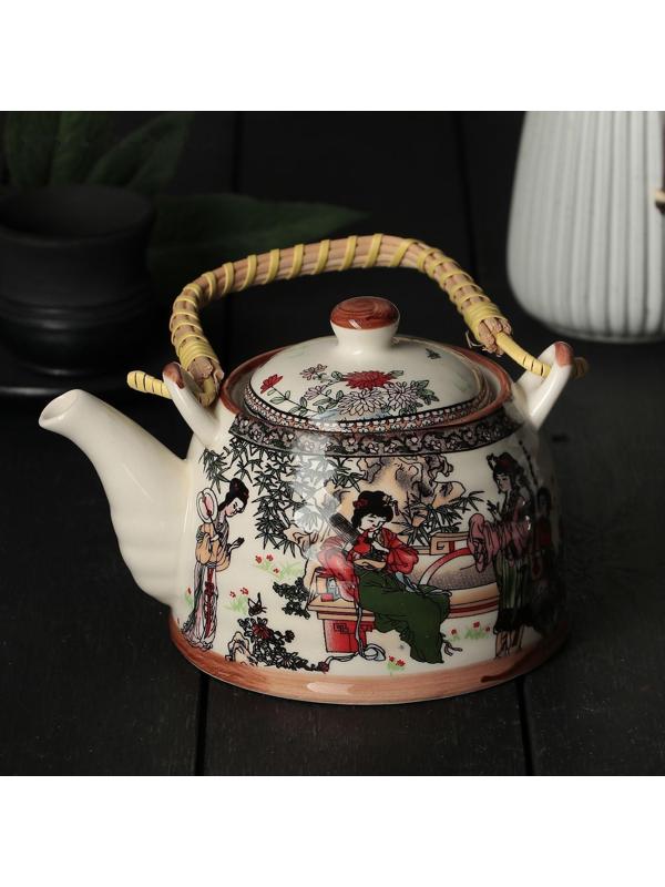 Чайник керамический заварочный «Беседа», 600 мл, с металлическим ситом