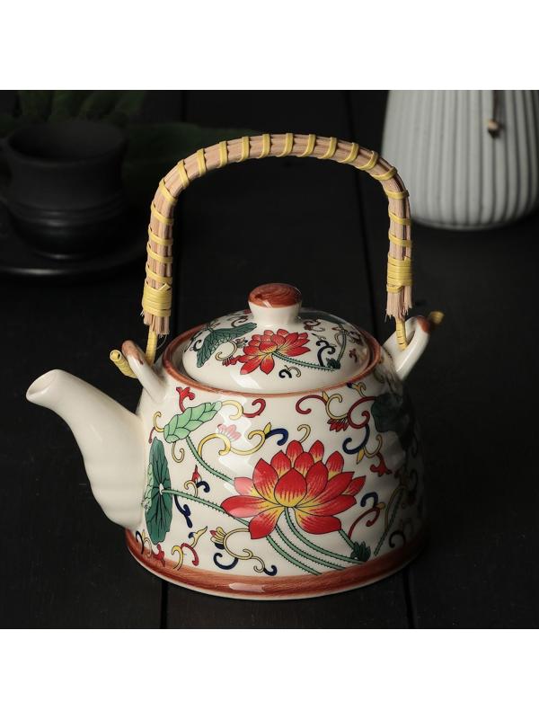 Чайник керамический заварочный «Лотос», 600 мл, металлическое сито