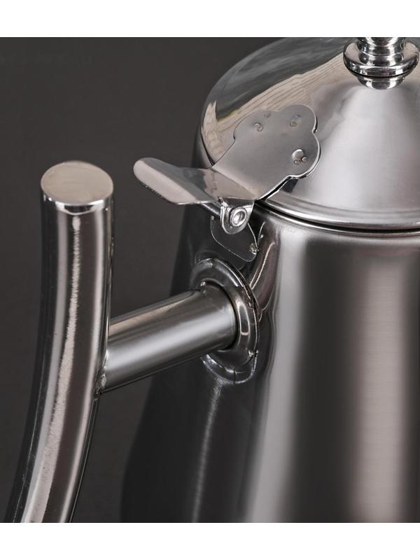 Чайник из нержавеющей стали «Жуан», 1,4 л, 23×13,5×19 см, металлическое сито, цвет хромированный